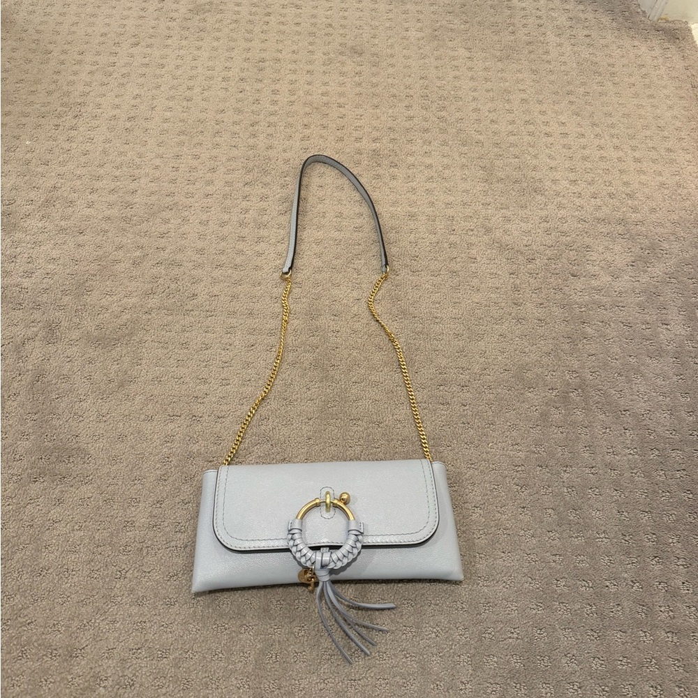 Elegant Gray Women's Bag with Gold Chain